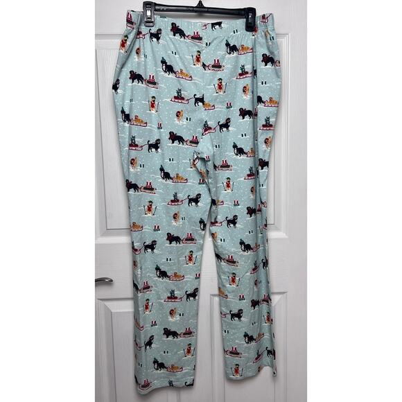 Lands' End Women's Christmas Pajama Sleep Drawstring Pants Dogs Puppy Size XL - Picture 5 of 6